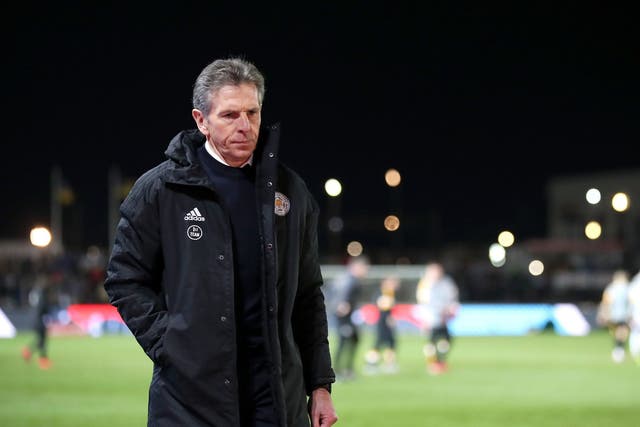 Leicester City manager Claude Puel leaves the touchline