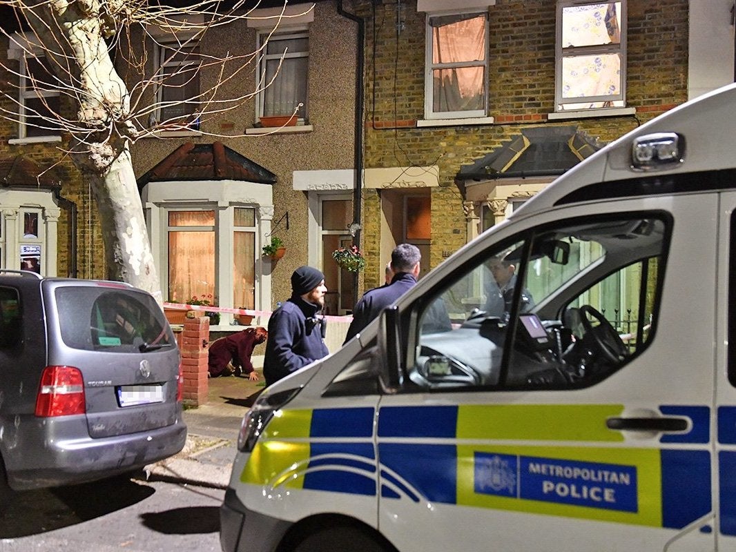 Police at the scene in Nine Acres Close, Newham, east London, where 17-month-old Maria Tudorica was snatched while sitting in a car on 6 January, 2019. She was later found safe and well.