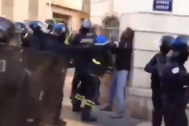 Didier Andrieux was filmed punching the demonstrator in the city of Toulon on Saturday