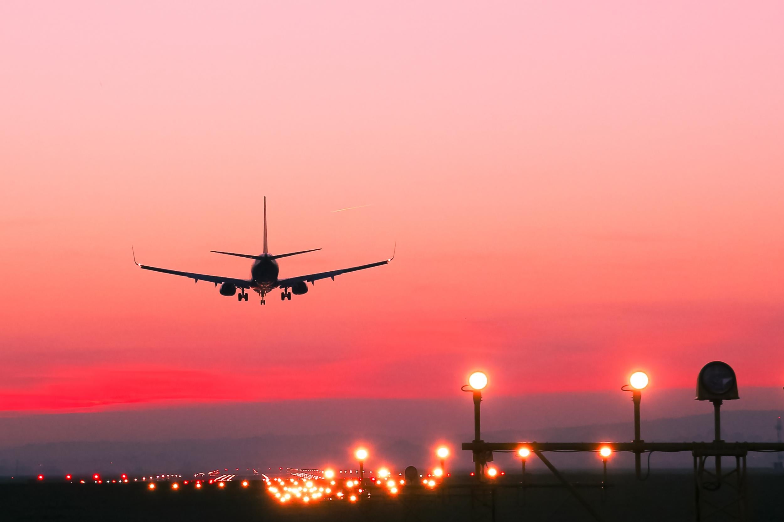 plane flying at night