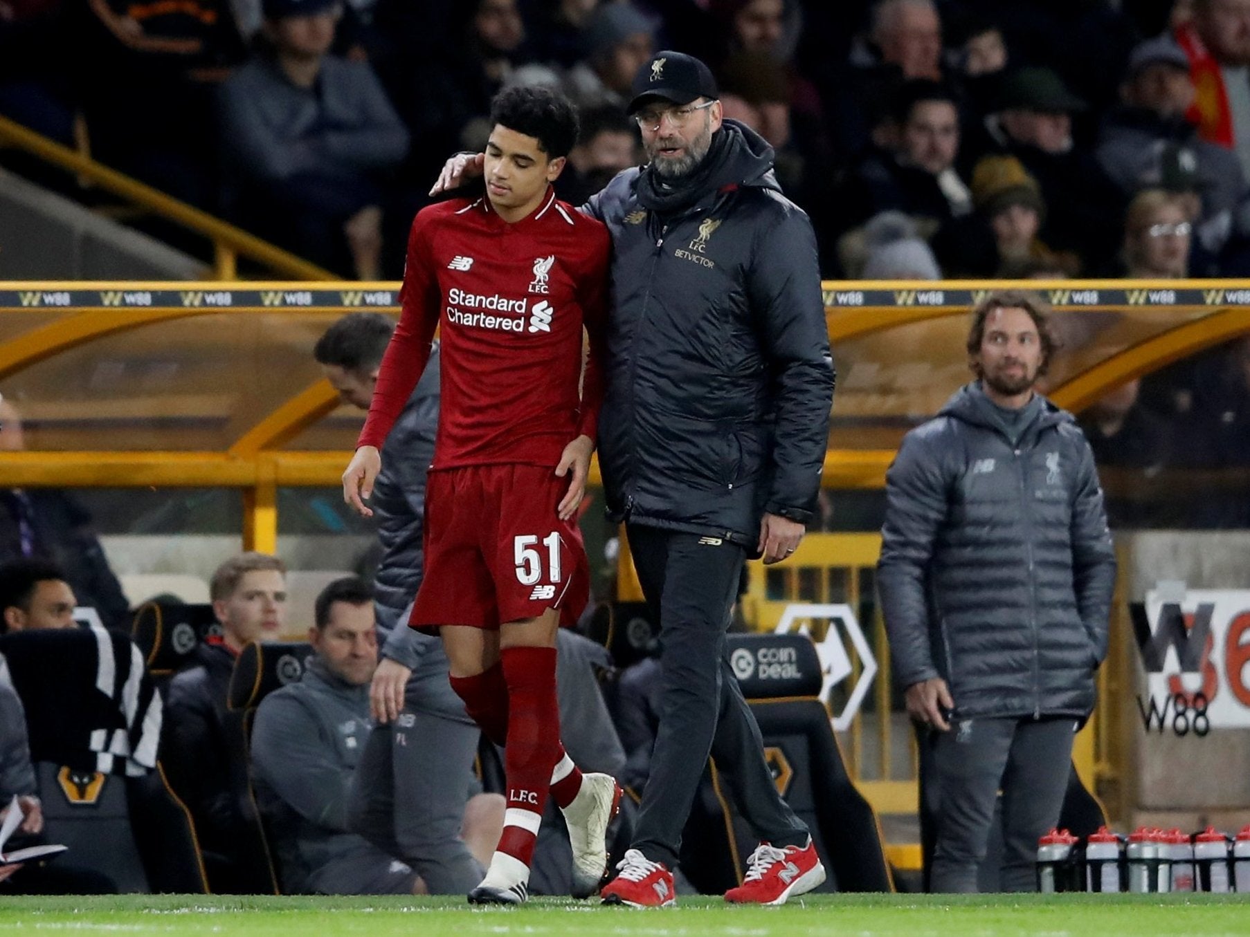 Hoever made his Liverpool debut in last season's FA Cup defeat against Wolves (Reuters)