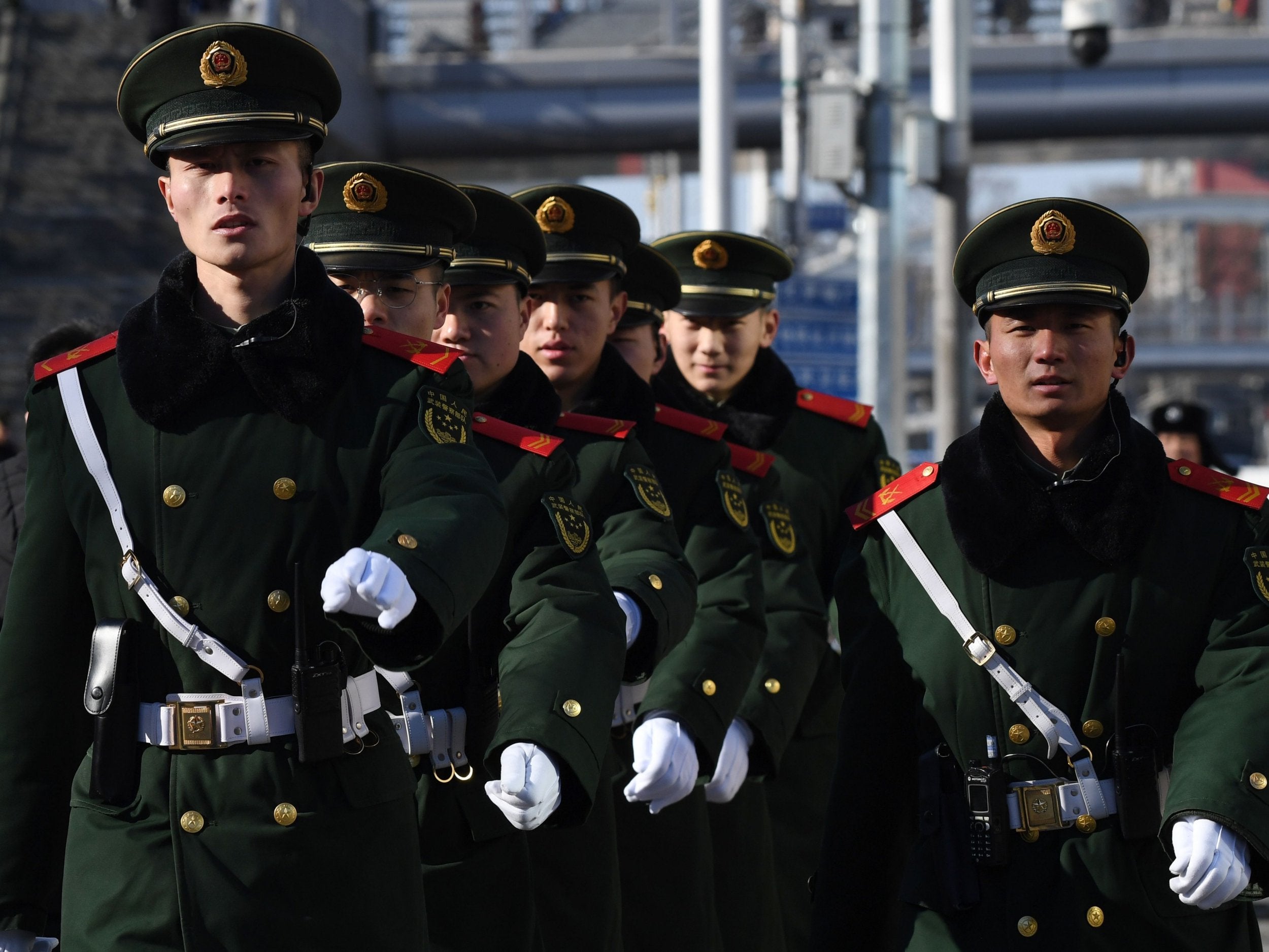 File image of paramilitary police officers in Beijing