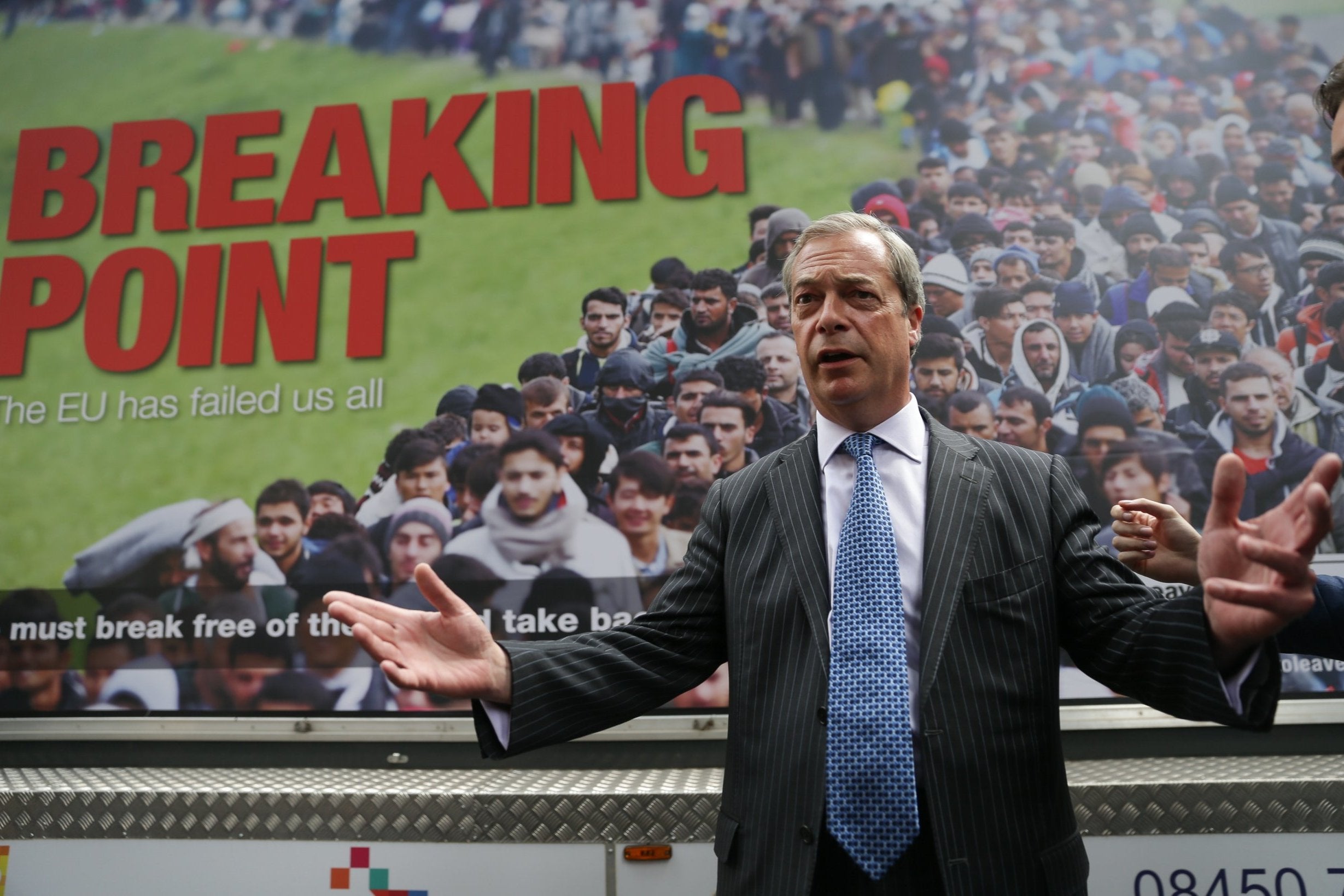 Rise of the right: Nigel Farage campaigns to leave the EU as leader of Ukip in 2016