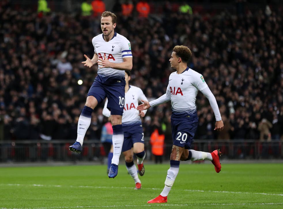 Harry Kane celebrates what proved to be the winner for the hosts