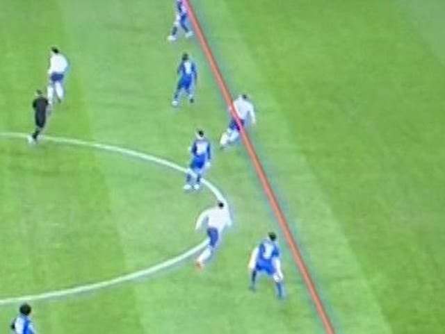 Chelsea's video analysis appears to show Harry Kane in an offside position
