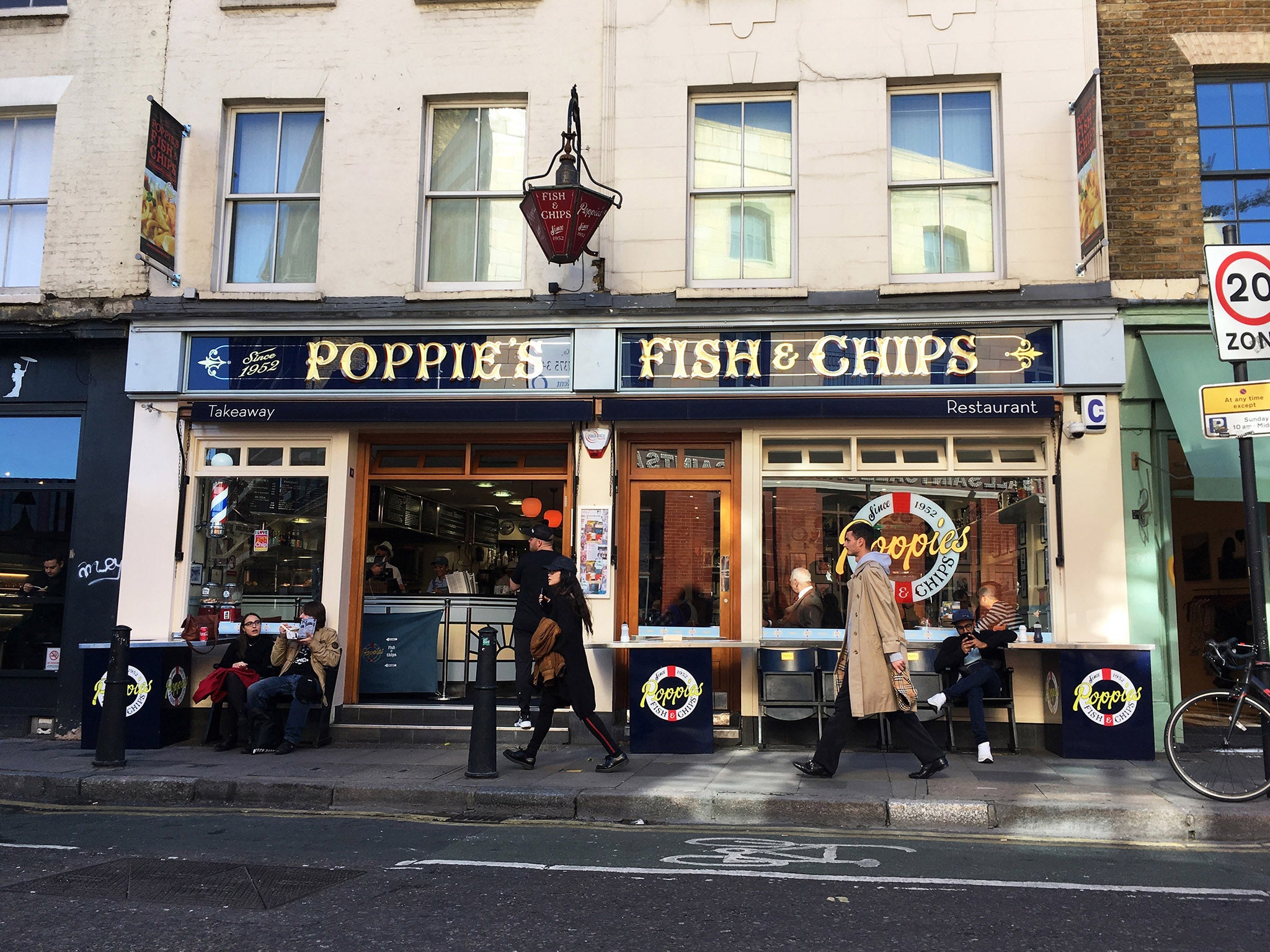 &#13;
Poppie’s, one of the newer chippys, is part of a small chain; most such eateries are independent&#13;