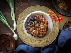 Romy Gill's roasted cauliflower withrose harissa, recipe