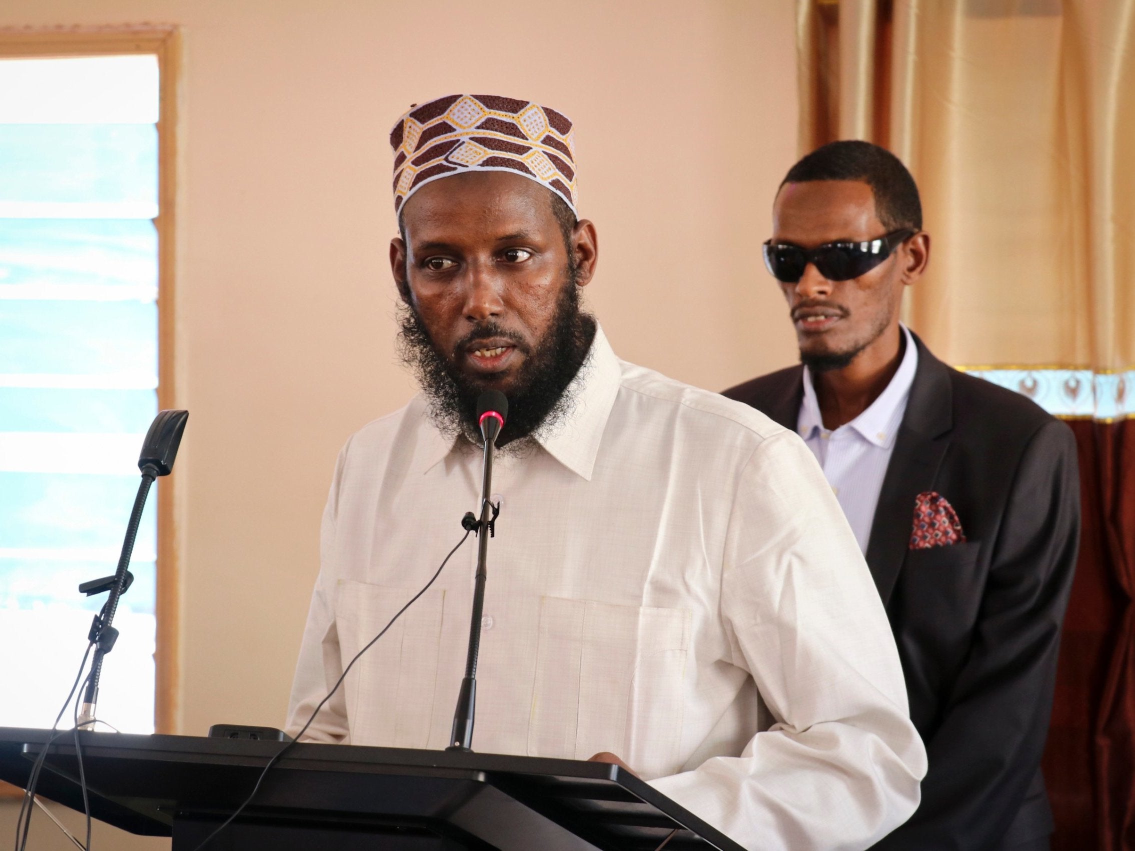 Nicholas Haysom was asked to leave after he questioned the arrest of Mukhtar Robow (pictured), a former al-Shabaab figure who had defected previously