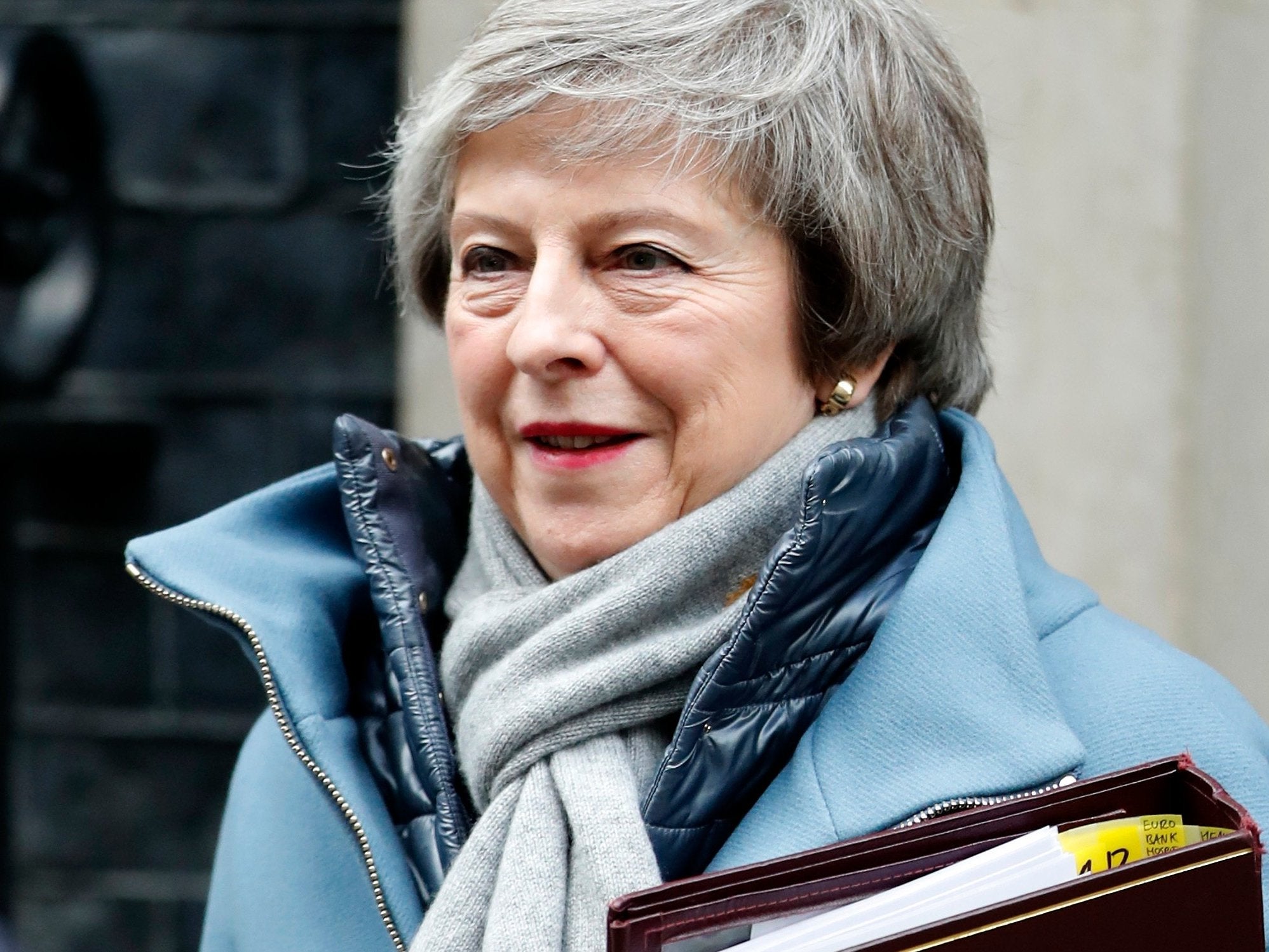 Theresa May leaves 10 Downing Street for the House of Commons for her weekly Prime Minister's question time