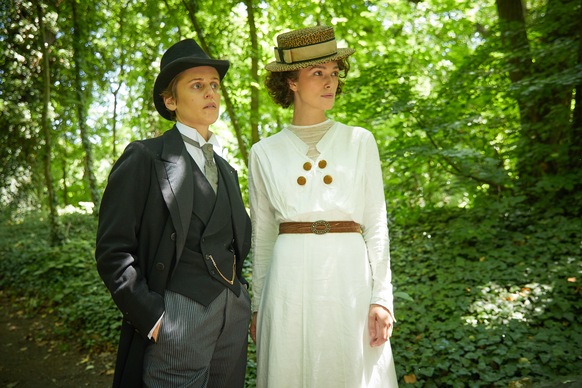 Denise Gough (left) plays Mathilde de Morny, also known as Missy, in Colette.