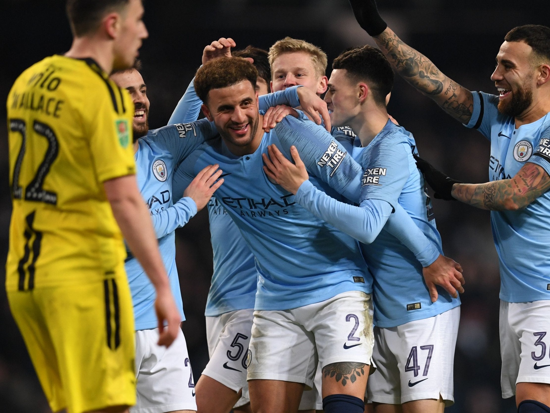 Gabriel Jesus scores four in Manchester City s nine goal