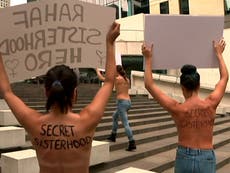 Australians hold topless protest in support of runaway Saudi teen