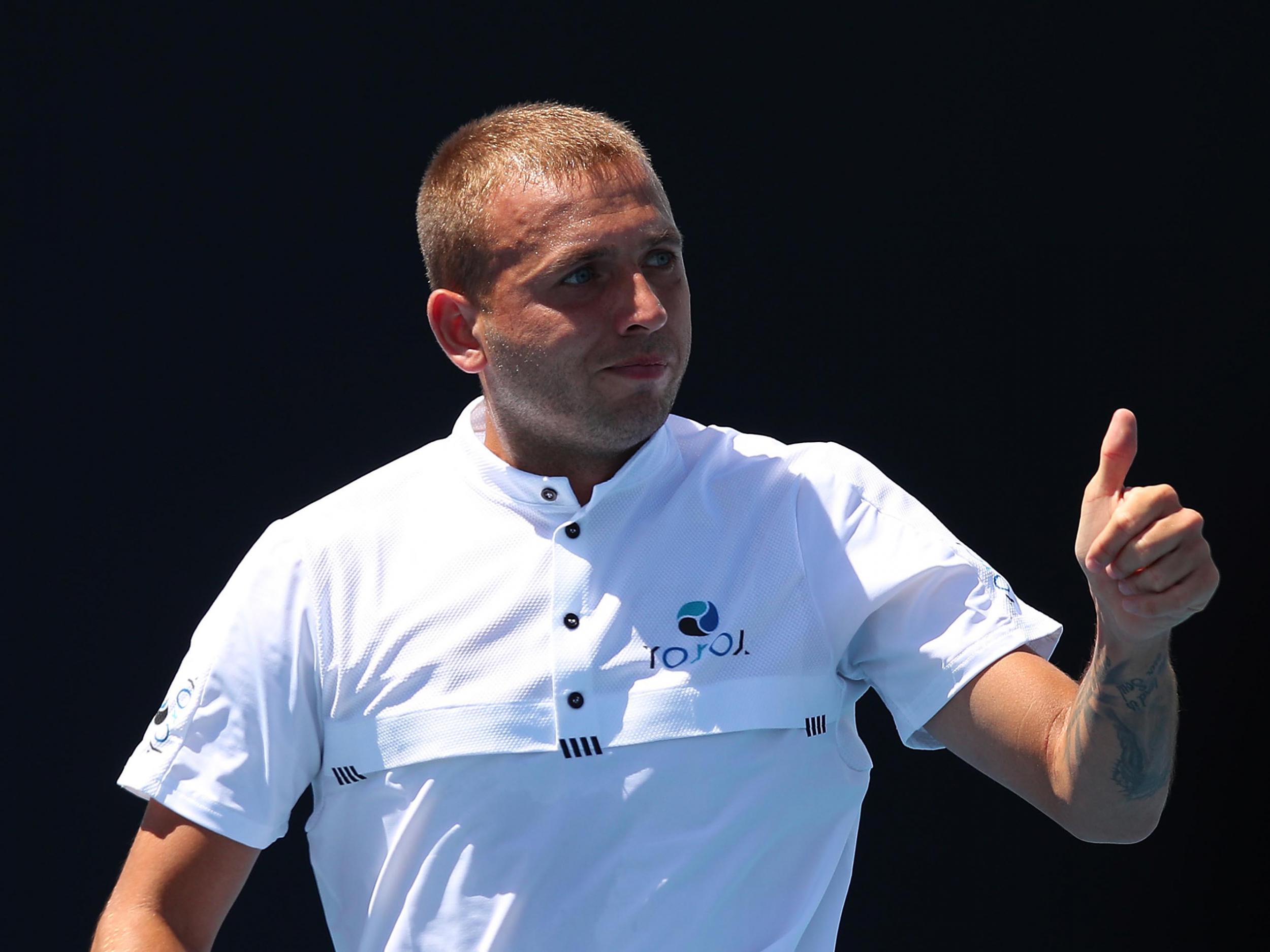 Dan Evans is playing at Melbourne Park for the first time following his drugs ban