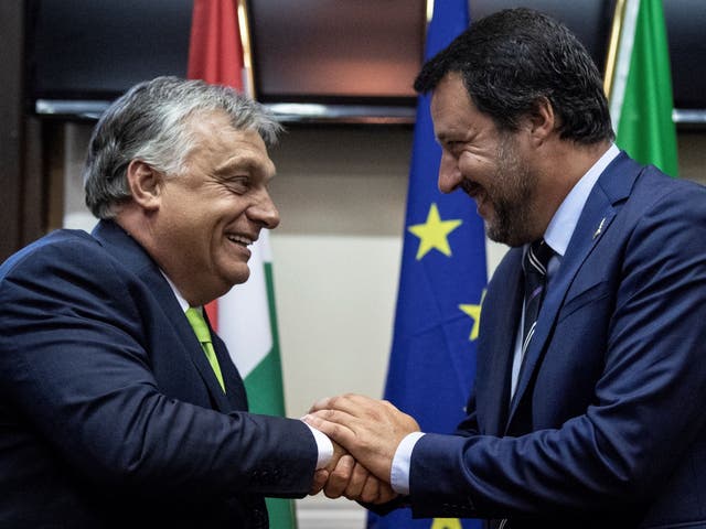 Orban, left, says he has great hopes for European 'axis'