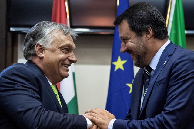 Orban, left, says he has great hopes for European 'axis'