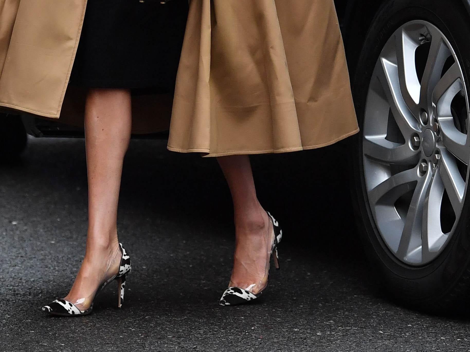 Meghan Markle wore a pair of cow print heels by Gianvito Rossi (Getty)