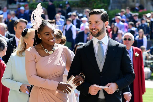 Serena Williams and Alexis Ohanian at the royal wedding on 19 May 2018