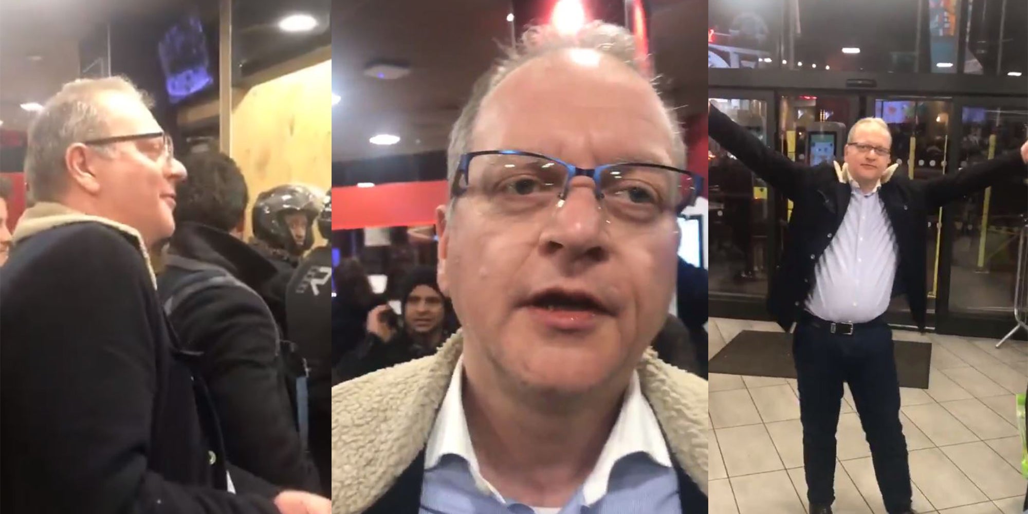 White man filmed making racist, sexist, xenophobic rant in London McDonald's