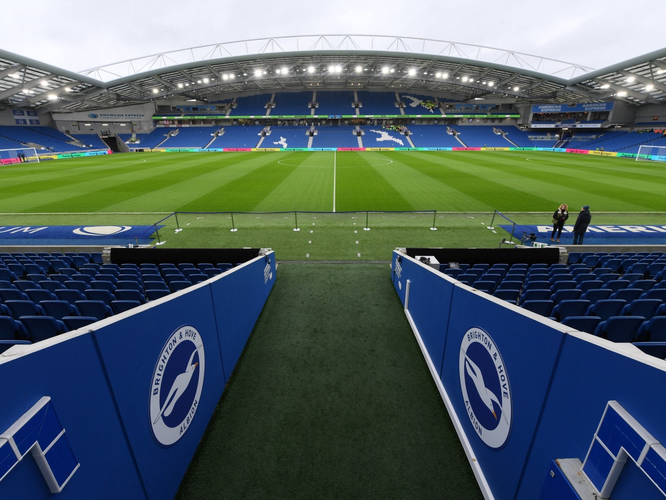Brighton convert stadium into drive-in coronavirus testing centre