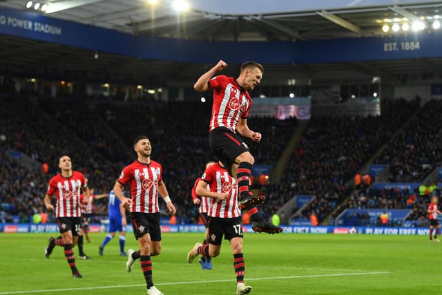James Ward-Prowse celebrates after converting from the spot for Southampton