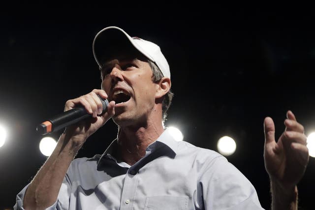 Representative Beto O'Rourke, speaks during a campaign rally in El Paso, Texas, 5 November 2018. The one-time punk-rocker is doing anything he can to stay in the spotlight without formally starting a campaign.