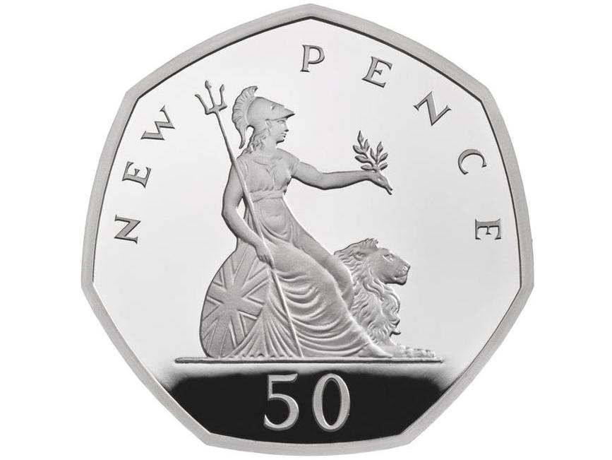 The new pence 50p (Royal Mint/PA)