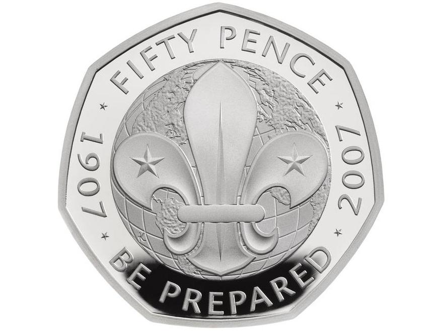 The coin commemorating 100 years of the Scouts (Royal Mint/PA)