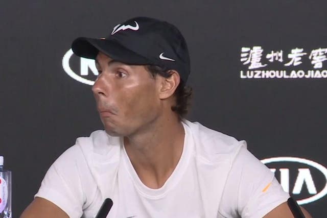 Rafael Nadal spotted a journalist fast asleep during his press conference