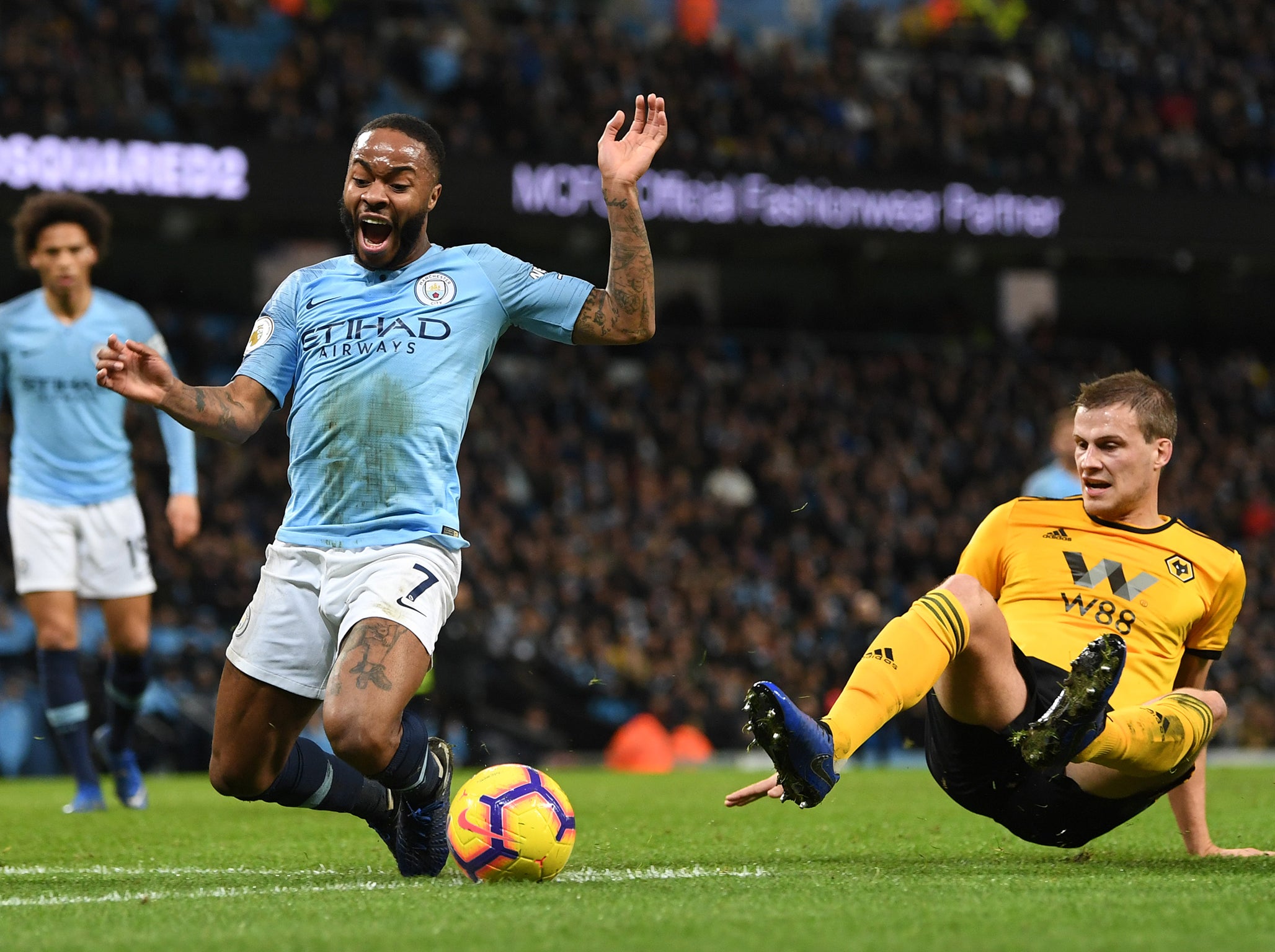 Raheem Sterling won a first-half penalty