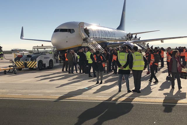 Warm welcome: the crowds awaiting the first passenger aircraft to land at Murcia International Airport