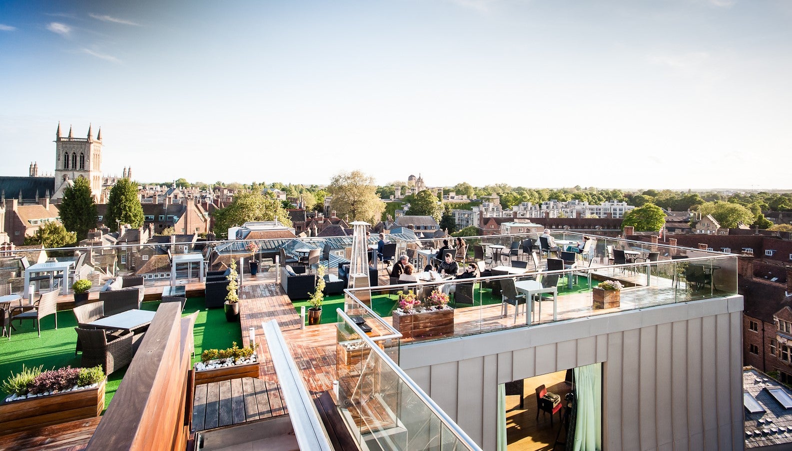 Gaze over Cambridge's dreaming spires on top of the The Varsity's roof terrace