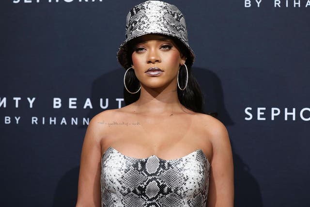 Rihanna attends the Fenty Beauty by Rihanna Anniversary Event at Overseas Passenger Terminal on 3 October, 2018 in Sydney, Australia.