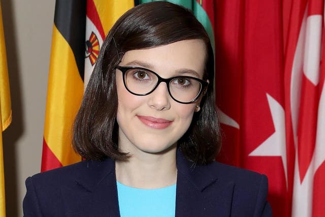 Millie Bobby Brown is pictured after being appointed by UNICEF as its youngest-ever Goodwill Ambassador on World Children's Day on 20 November, 2018 in New York City.