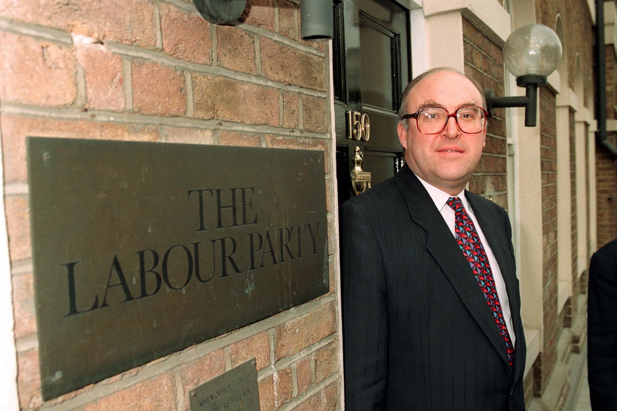 Smith outside Labour Party headquarters in London in 1993