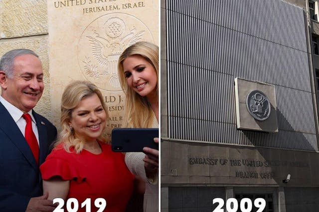Netanyahu joined in the '10 year challenge' with two Twitter pictures which caused some controversy