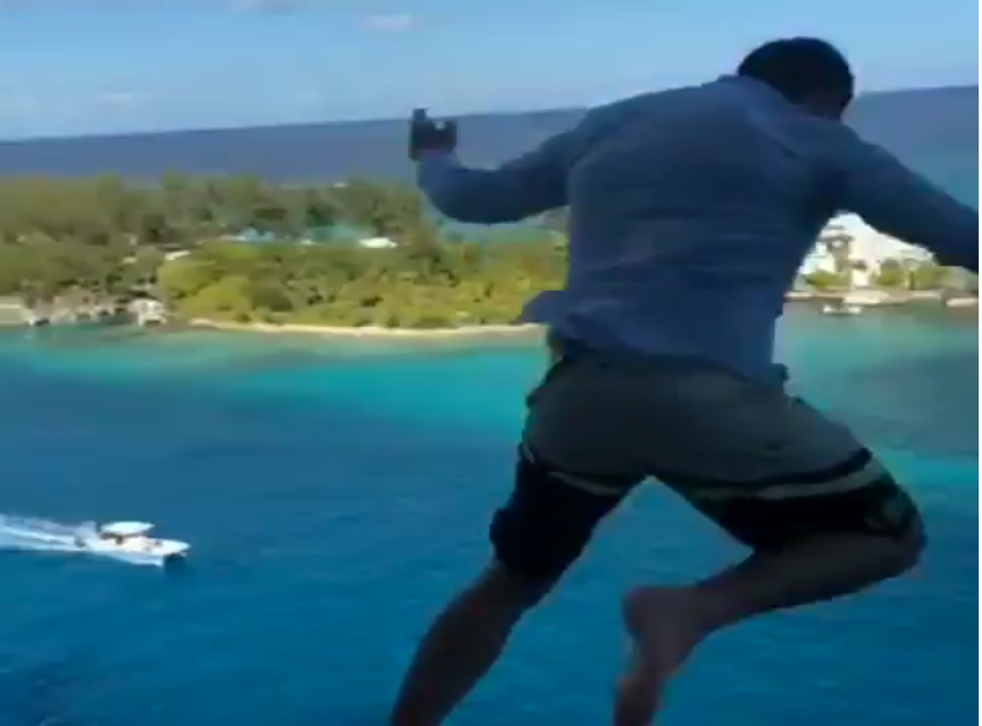 Nick Naydev jumped from Royal Caribbean's Symphony of the Seas