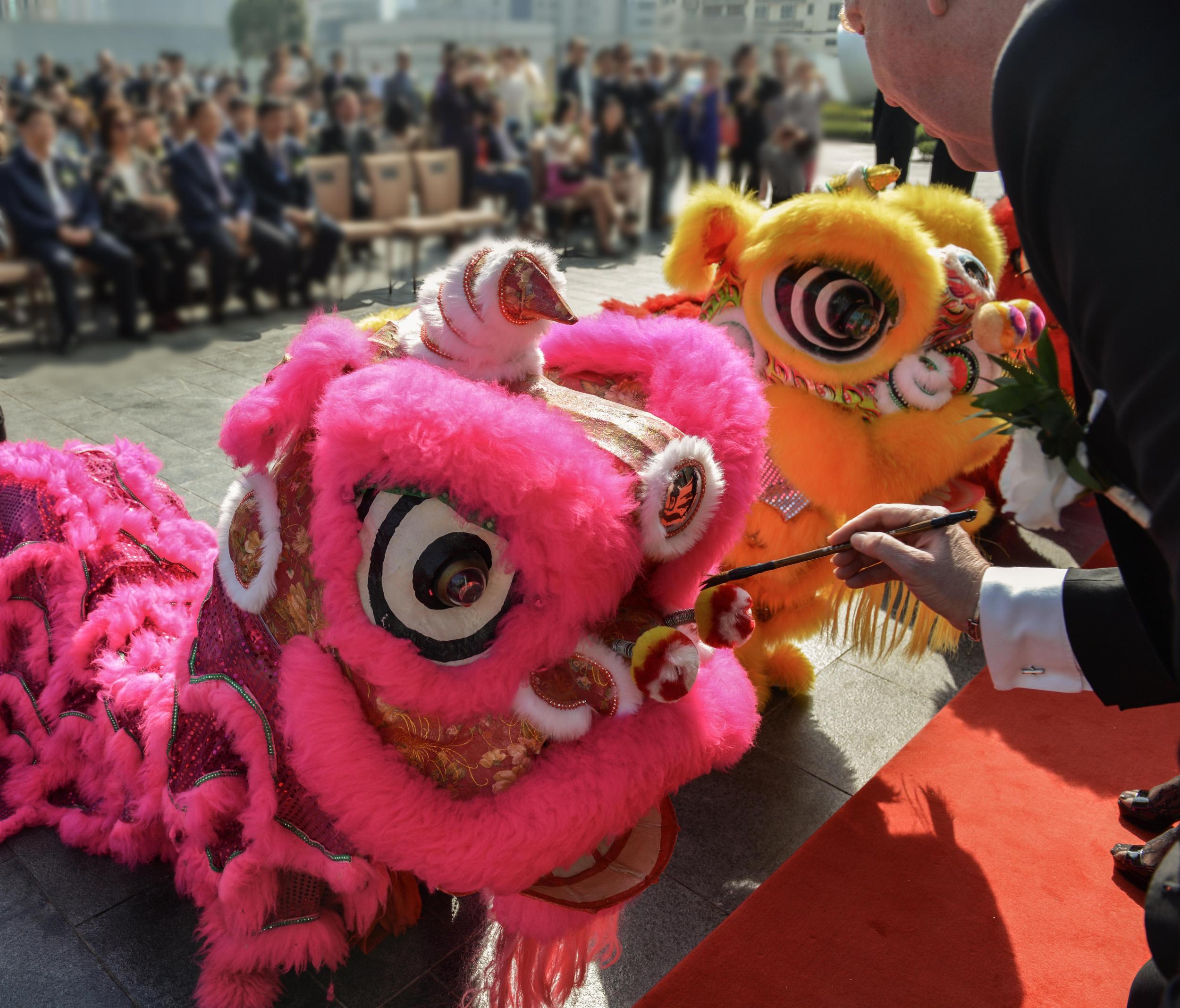 The lion dance is traditionally performed at Chinese New Year