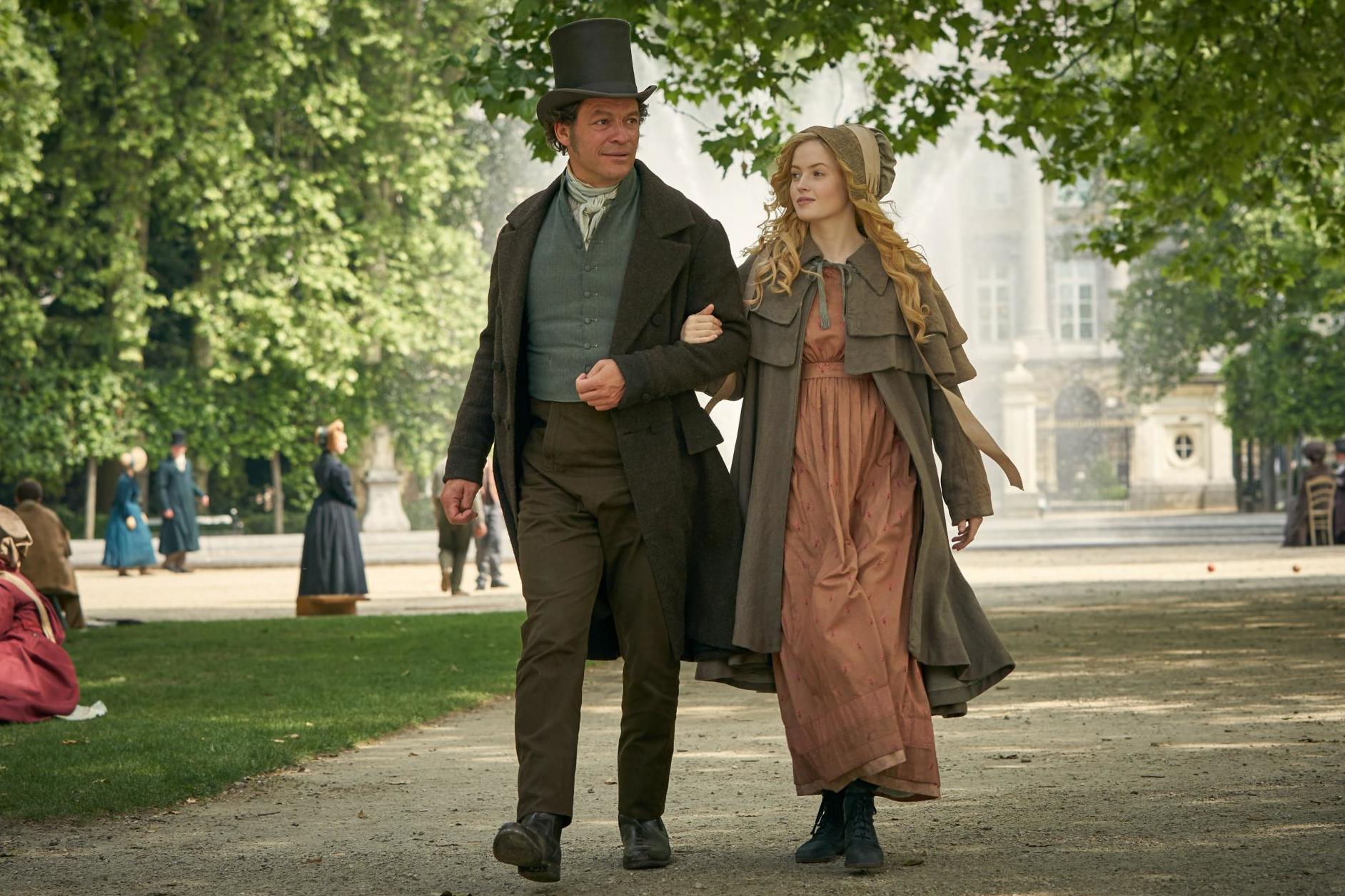 Dominic West and Ellie Bamber in 'Les Misérables'