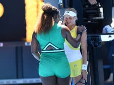 Serena Williams consoles 18-year-old opponent seconds after defeat