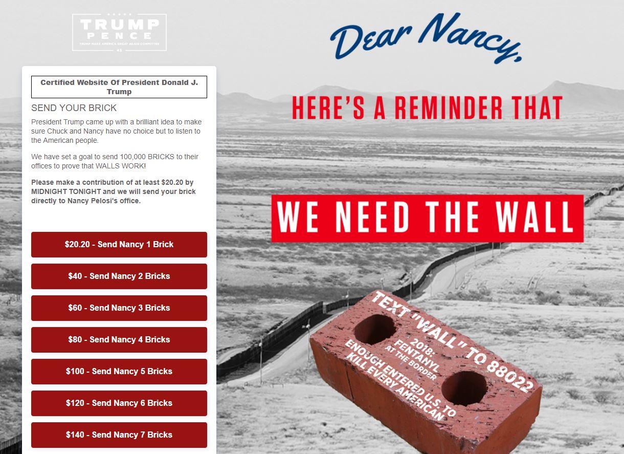 A Trump ad from 2020 urging people to support the Wall via donations