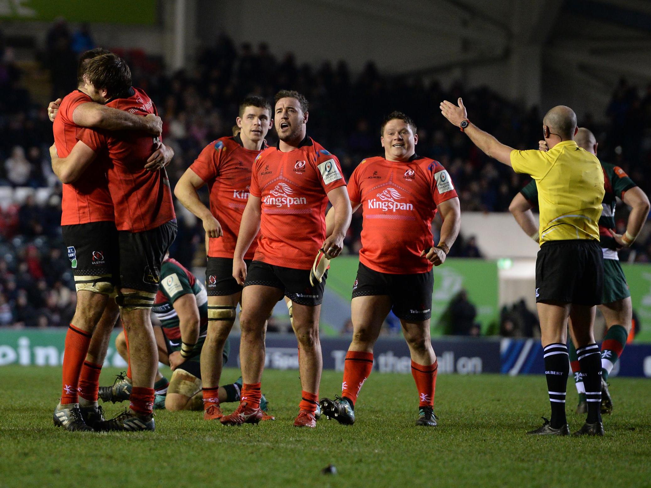 Ulster Rugby celebrate their Champions Cup victory over Leicester Tigers