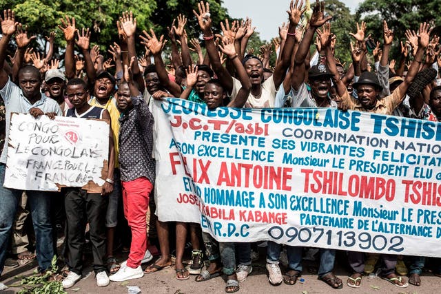 Supporters of Felix Tshisekedi, who was declared winner of Congo's presidential election.