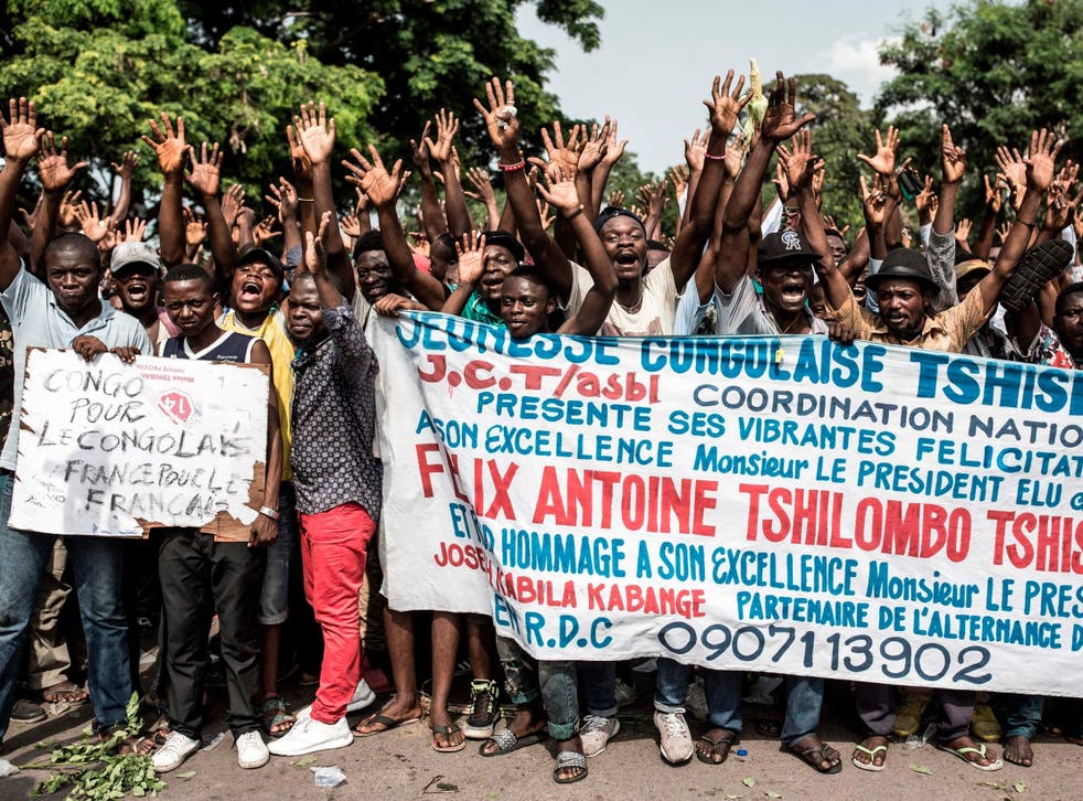 Supporters of Felix Tshisekedi, who was declared winner of Congo's presidential election.