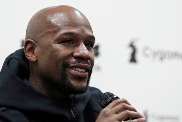 Floyd Mayweather  is 'retired' with a record of 50-0 (27 KOs)