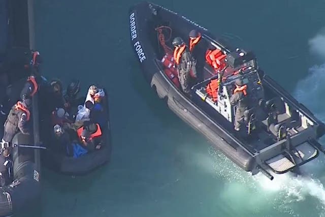A dinghy carrying eight men who presented themselves as Iranian was pulled ashore in Dover, Kent, by a Border Force patrol boat on 20 January, 2019.