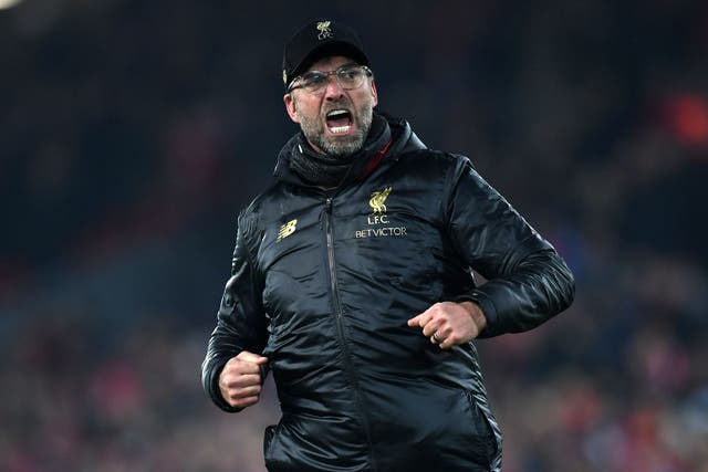 Liverpool's Jurgen Klopp celebrates their victory