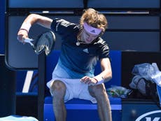 Zverev suffers furious meltdown as another big seed crashes out