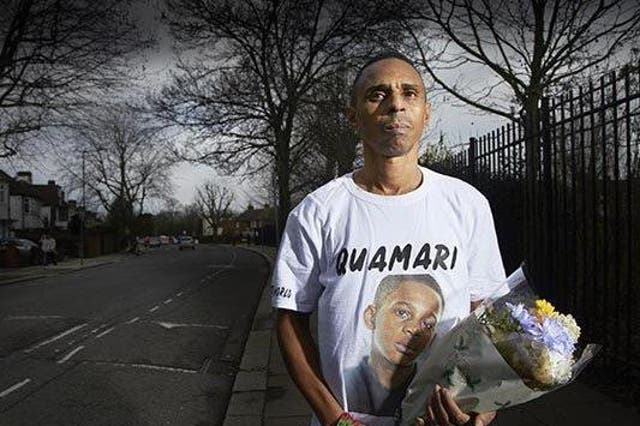 Paul Barnes, father of 15-year-old Quamari Serunkuma-Barnes, who was stabbed in west London by another 15-year-old in 2017