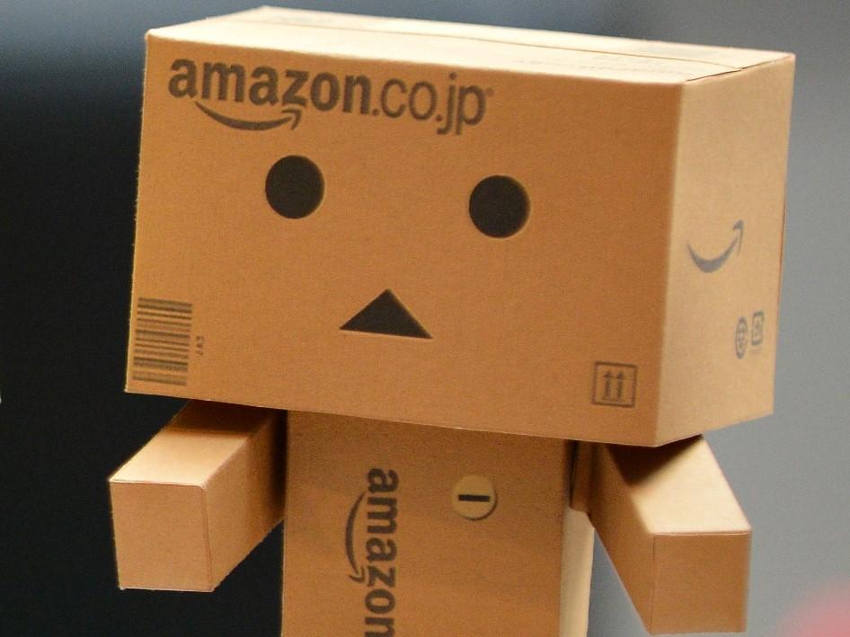 An Amazon robot box toy at Grand City Mall on July 21, 2013 in Surabaya, Indonesia