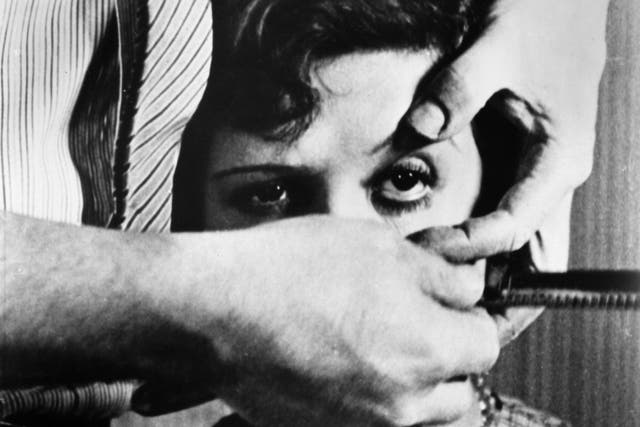 Simone Mareuil's eyeball about to be sliced in the short film ‘Un Chien Andalou’ (1929), Dali's remarkable collaboration with director Luis Bu?uel